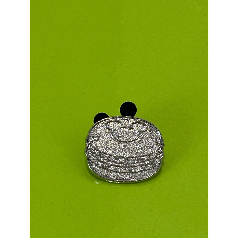Disney Hidden Mickey Pin 9 of 10 Silver Glitter Pancake Stack Mickey Butter‎ Pin